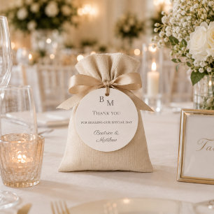 Thank you sharing our day ivory monogram wedding classic round sticker