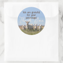 Thank You Sheep Yarn Fibre Business Sticker