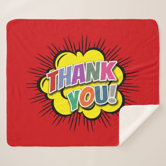 Thank You Sherpa Blanket (Front (Horizontal))