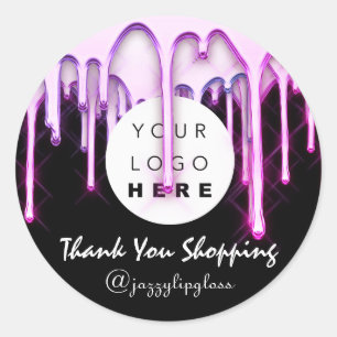 Thank You Shopping Drip Custom Logo Extension Hair Classic Round Sticker