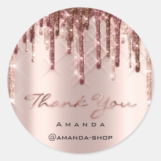 Thank You Shopping  Makeup  Rose Eyelash 3D drip Classic Round Sticker (Front)