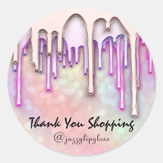Thank You Shopping Product Made By Holograph Classic Round Sticker (Front)