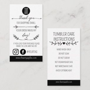 Thank You Shopping Small Insert Card – Logo