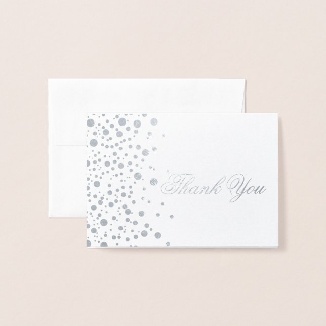 Thank You Silver Foil Dots Foil Card (Front With Envelope)