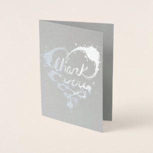 thank you silver foil lights card