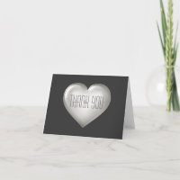 Thank you silver glass heart - blank inside