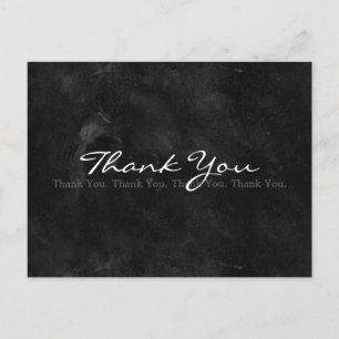 Thank You Simple Black and White Blackboard Postcard