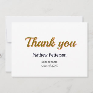 thank you simple black red classy add graduation card