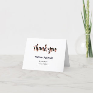 thank you simple black red classy add  graduation  card