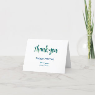 thank you simple black red classy add  graduation  card