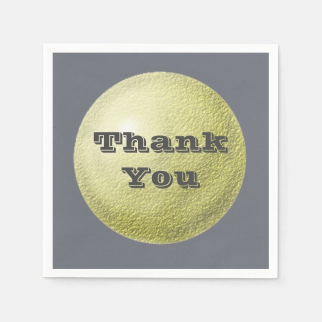Thank You Simple Gold Circle Gratitude Meal Napkin (Front)