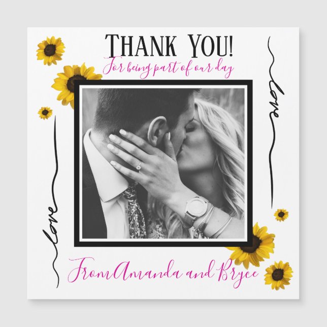 Thank you simple golden sunflowers (Front)