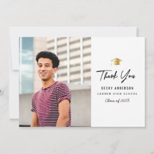 THANK YOU   Simple High school graduation card