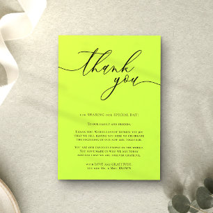 Thank you simple minimalist Cyber Lime Jet Black Enclosure Card