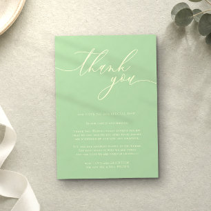 Thank you simple minimalist Pistachio & Cream Enclosure Card