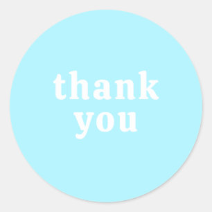 Thank You Simple Retro Font Wedding Turquoise Classic Round Sticker