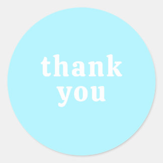 Thank You Simple Retro Font Wedding Turquoise Classic Round Sticker