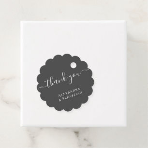 Thank You Simple Typography Personalised Wedding Favour Tags