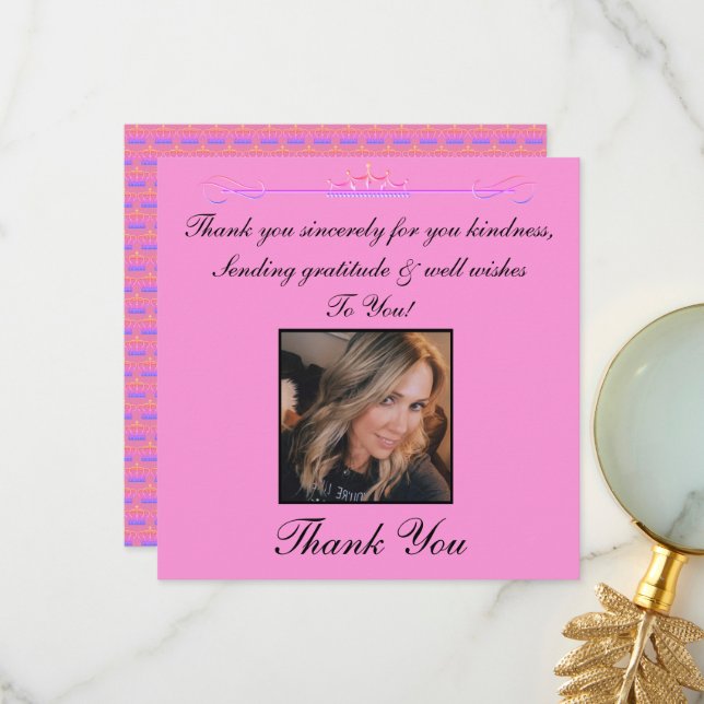 Thank You Sincerely Photo Card (Front/Back In Situ)