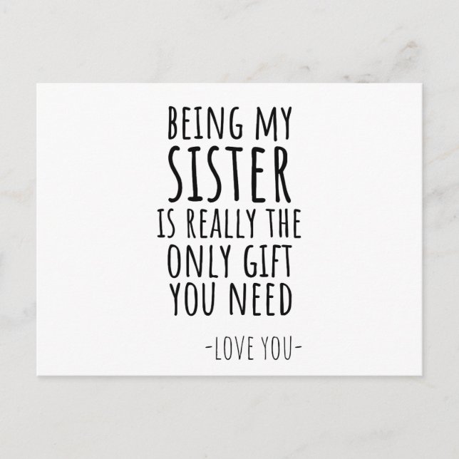 thank you sister appreciation, for sister, sister, postcard (Front)