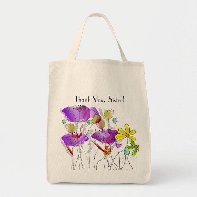Thank You Sister Floral Nun Tote Bag (Front)