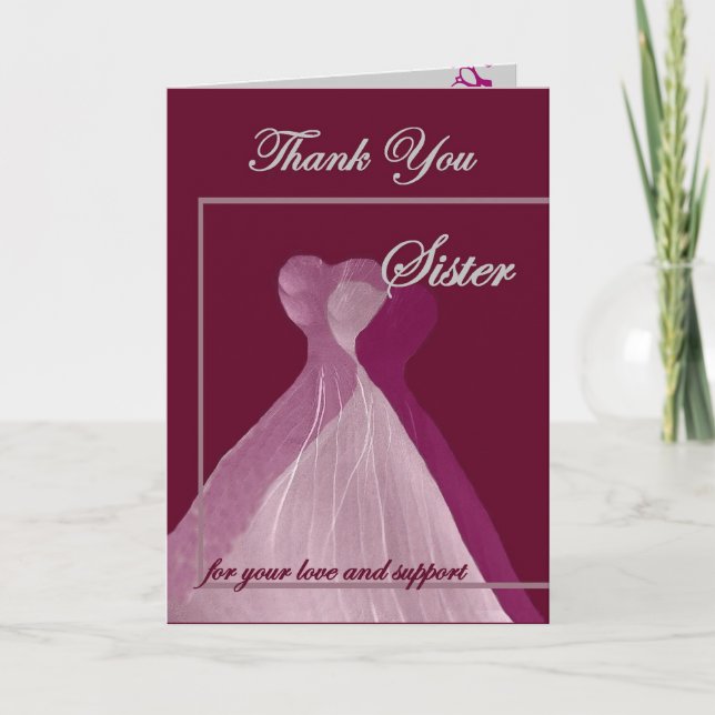 Thank You SISTER Maid of Honour Magenta Gowns (Front)