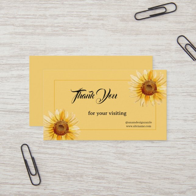 THANK YOU SMALL BUSINESS CARDS (Front/Back In Situ)