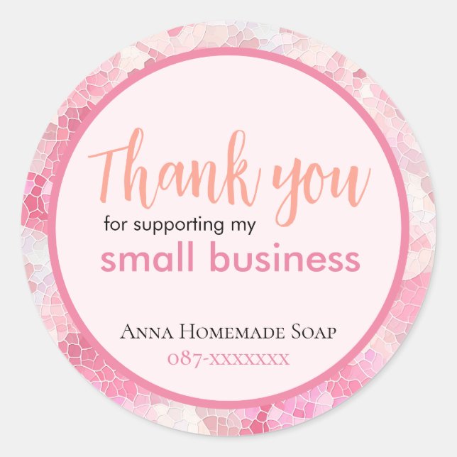 Thank You Small Business Customised Sticker (Front)
