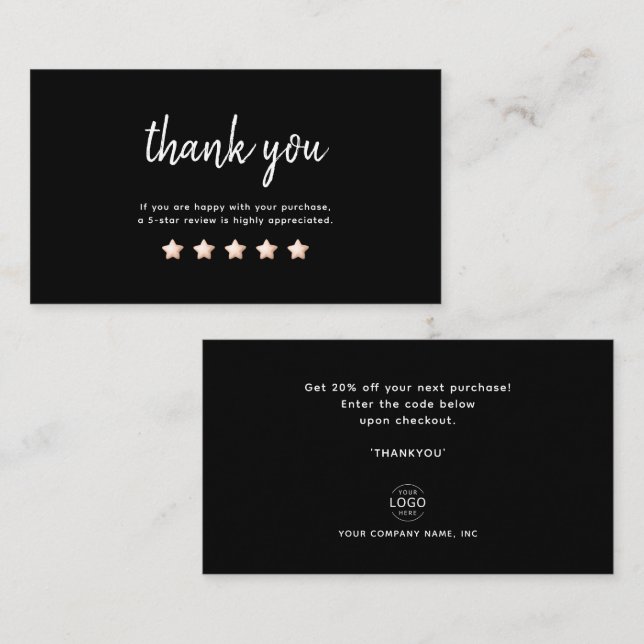 Thank You Small Business Discount Card (Front/Back)
