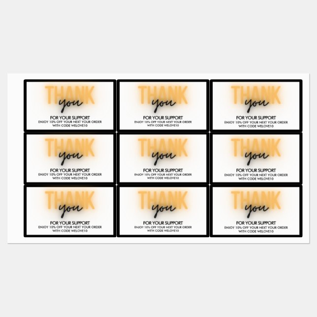 Thank You Small Business Discount Code (Sheet)