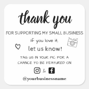thank you small business facebook instagram modern square sticker