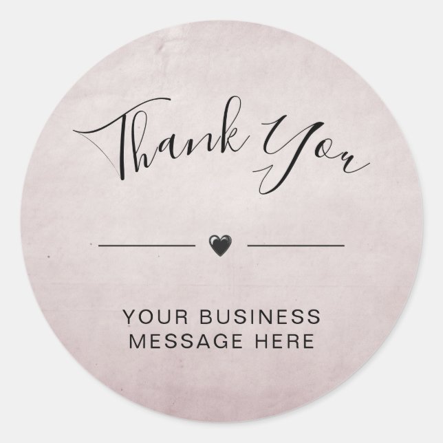 Thank You Small Business Minimalist Dusty Pink Classic Round Sticker (Front)