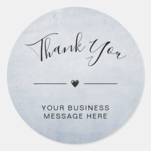 Thank You Small Business Minimalist Pale Blue Classic Round Sticker