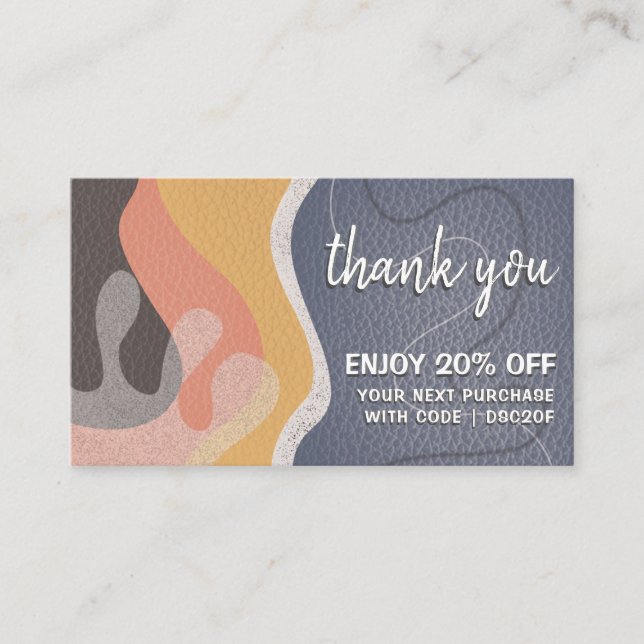 Thank You Small Business Modern Boho Discount Card (Front)