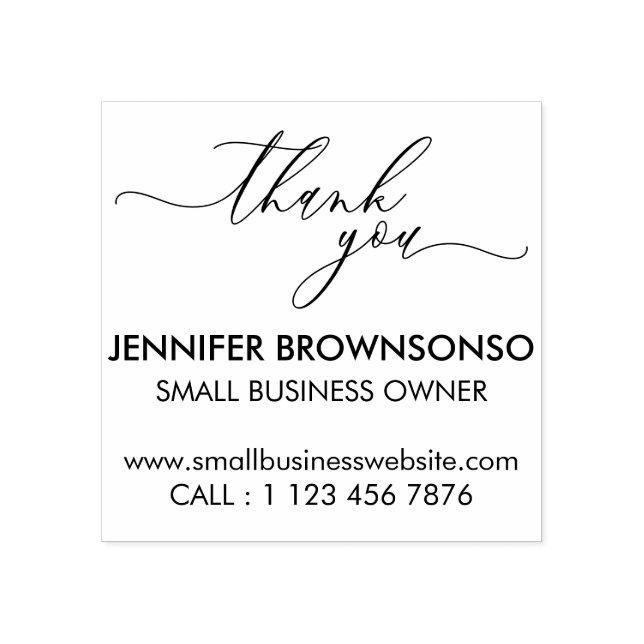 Thank you small business name rubber stamp (Imprint)