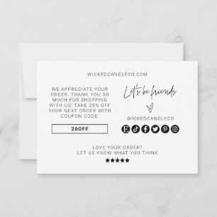 Thank You Small Business Packing Card Coupon Code