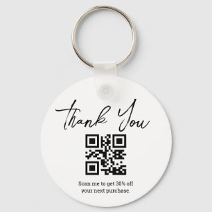 thank you small business qr code minimalist key ring