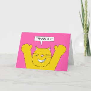 Thank You Smiling Ginger Cat Card