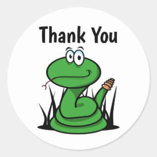 Thank You Snake Classic Classic Round Sticker
