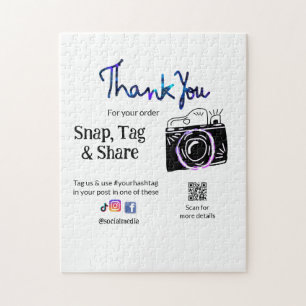 Thank you snap tag share media camera add socials jigsaw puzzle