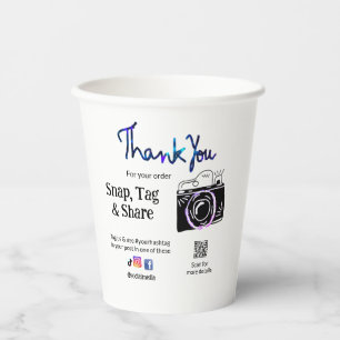 Thank you snap tag share media camera add socials paper cups