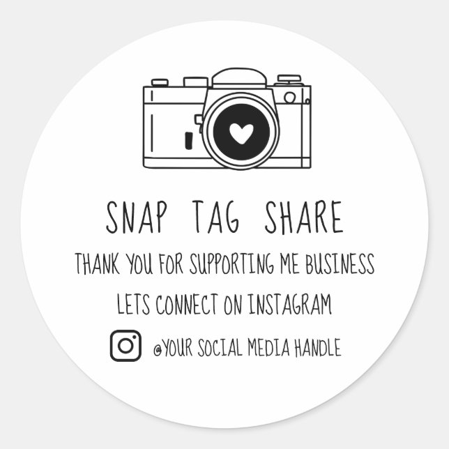 Thank You Snap Tag Share Social Media  (Front)