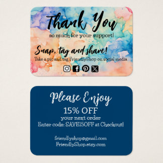 Thank You Snap, Tag & Share Social Media Card