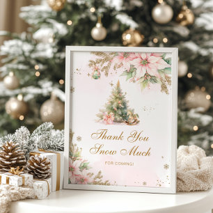 Thank you snow much Christmas tree baby shower Poster