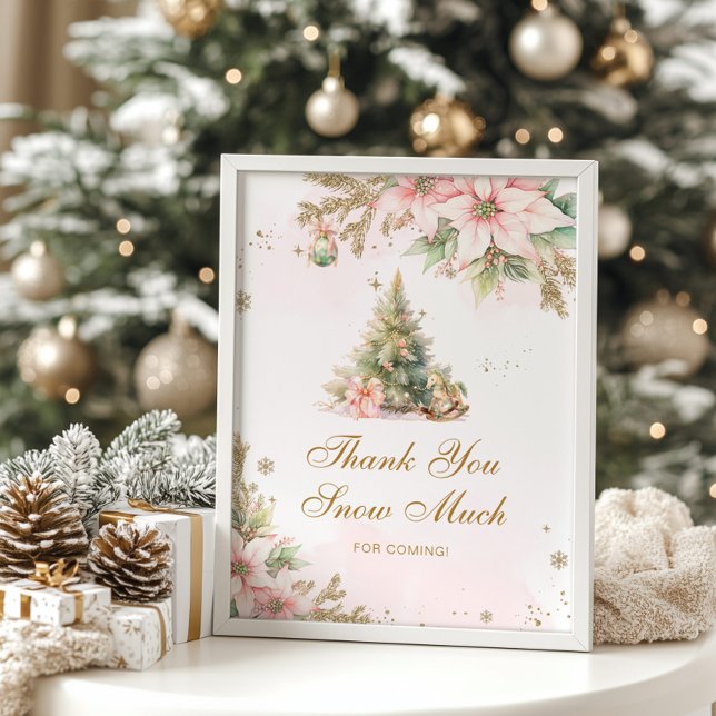 Thank you snow much Christmas tree baby shower Poster (Creator Uploaded)