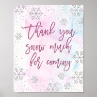 Thank You SNOW Much Snowflake Glitter Magenta