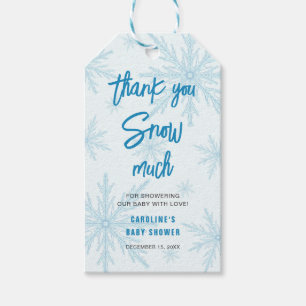 Thank You Snow Much Snowflakes Boy Baby Shower Gift Tags