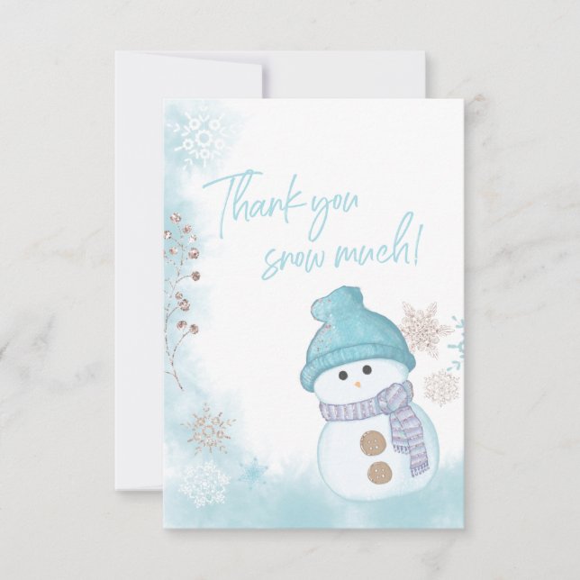 Thank you Snow Much Winter Baby Shower Thank You Card (Front)