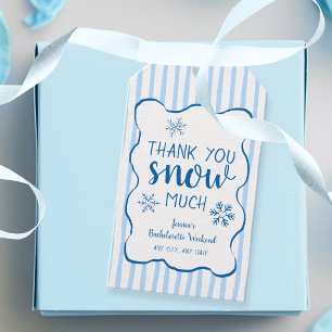 Thank You Snow Much Winter Blue Bachelorette Gift Tags