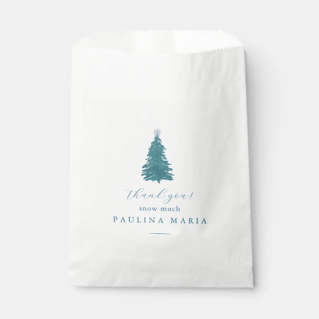 Thank You Snow Much Winter Quinceanera Pine Tree Favour Bags (Front)